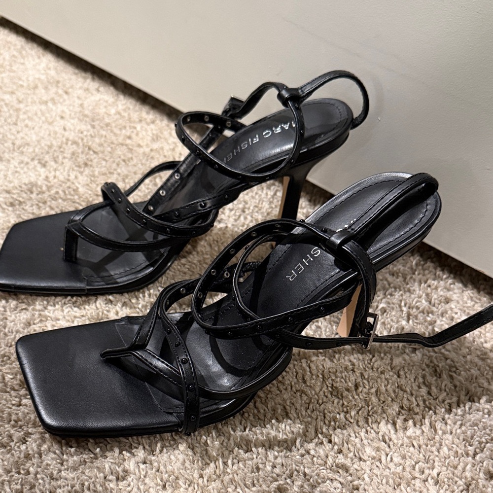 Marc Fisher Black Strappy Heels